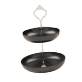Maxbell Snack Tray 2 Tier Cupcake Stand Cosmetic Storage Rack for Party Desktop Black