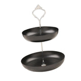 Maxbell Snack Tray 2 Tier Cupcake Stand Cosmetic Storage Rack for Party Desktop Black