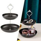 Maxbell Snack Tray 2 Tier Cupcake Stand Cosmetic Storage Rack for Party Desktop Black