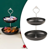 Maxbell Snack Tray 2 Tier Cupcake Stand Cosmetic Storage Rack for Party Desktop Black