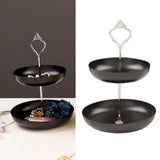 Maxbell Snack Tray 2 Tier Cupcake Stand Cosmetic Storage Rack for Party Desktop Black