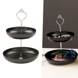 Maxbell Snack Tray 2 Tier Cupcake Stand Cosmetic Storage Rack for Party Desktop Black