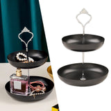Maxbell Snack Tray 2 Tier Cupcake Stand Cosmetic Storage Rack for Party Desktop Black