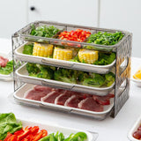 Maxbell Fruit Hot Pot Side Dish Plate Kitchen Preparation Plate for Livingroom grey