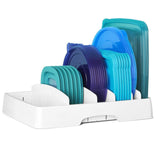 Maxbell Lid Organizer Dish Drainer Expandable Adjustable Draining for Food Container white