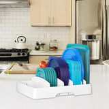 Maxbell Lid Organizer Dish Drainer Expandable Adjustable Draining for Food Container white