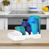 Maxbell Lid Organizer Dish Drainer Expandable Adjustable Draining for Food Container white