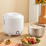 Maxbell Upgraded Electric Heating Lunch Box Stainless Steel for Truck Worker Outdoor White