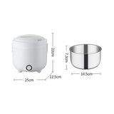 Maxbell Upgraded Electric Heating Lunch Box Stainless Steel for Truck Worker Outdoor White