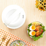 Maxbell Upgraded Electric Heating Lunch Box Stainless Steel for Truck Worker Outdoor White
