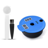 Maxbell Coffee Capsule Pod Refillable Pod W/ Brush for Machine Office 60ml with white color spoon