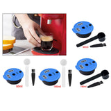 Maxbell Coffee Capsule Pod Refillable Pod W/ Brush for Machine Office 60ml with white color spoon