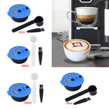 Maxbell Coffee Capsule Pod Refillable Pod W/ Brush for Machine Office 60ml with white color spoon