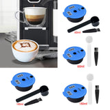 Maxbell Coffee Capsule Pod Refillable Pod W/ Brush for Machine Office 60ml with white color spoon
