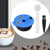 Maxbell Coffee Capsule Pod Refillable Pod W/ Brush for Machine Office 60ml with white color spoon