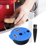 Maxbell Coffee Capsule Pod Refillable Pod W/ Brush for Machine Office 60ml with white color spoon
