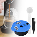 Maxbell Coffee Capsule Pod Refillable Pod W/ Brush for Machine Office 60ml with white color spoon