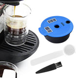 Maxbell Coffee Capsule Pod Refillable Pod W/ Brush for Machine Office 60ml with white color spoon
