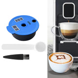 Maxbell Coffee Capsule Pod Refillable Pod W/ Brush for Machine Office 60ml with white color spoon