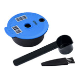 Maxbell Coffee Capsule Pod Refillable Pod W/ Brush for Machine Office 60ml with black spoon