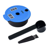 Maxbell Coffee Capsule Pod Refillable Pod W/ Brush for Machine Office 60ml with black spoon