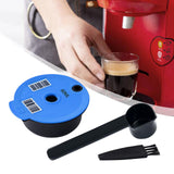 Maxbell Coffee Capsule Pod Refillable Pod W/ Brush for Machine Office 60ml with black spoon
