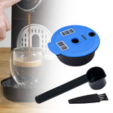 Maxbell Coffee Capsule Pod Refillable Pod W/ Brush for Machine Office 60ml with black spoon