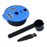 Maxbell Coffee Capsule Pod Refillable Pod W/ Brush for Machine Office 180ml with black spoon