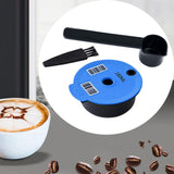 Maxbell Coffee Capsule Pod Refillable Pod W/ Brush for Machine Office 180ml with black spoon