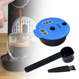 Maxbell Coffee Capsule Pod Refillable Pod W/ Brush for Machine Office 180ml with black spoon