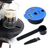 Maxbell Coffee Capsule Pod Refillable Pod W/ Brush for Machine Office 180ml with black spoon