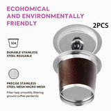 Maxbell 2 Pieces Reusable Coffee Pod Capsule Single Serve for Coffee Makers Two Single Holes