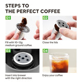 Maxbell 2 Pieces Reusable Coffee Pod Capsule Single Serve for Coffee Makers Five Single Holes