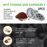 Maxbell 2 Pieces Reusable Coffee Pod Capsule Single Serve for Coffee Makers Five Single Holes