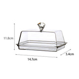 Maxbell Clear Cheese Server Storage Keeper Tray with Cover Butter Holder S