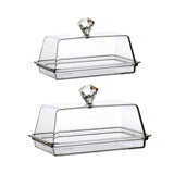 Maxbell Clear Cheese Server Storage Keeper Tray with Cover Butter Holder S