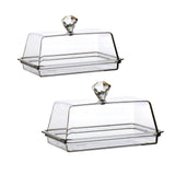 Maxbell Clear Cheese Server Storage Keeper Tray with Cover Butter Holder S