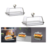 Maxbell Clear Cheese Server Storage Keeper Tray with Cover Butter Holder S