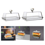 Maxbell Clear Cheese Server Storage Keeper Tray with Cover Butter Holder S