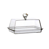 Maxbell Clear Cheese Server Storage Keeper Tray with Cover Butter Holder S