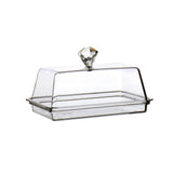 Maxbell Clear Cheese Server Storage Keeper Tray with Cover Butter Holder S