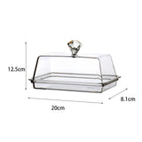 Maxbell Clear Cheese Server Storage Keeper Tray with Cover Butter Holder M