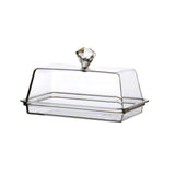 Maxbell Clear Cheese Server Storage Keeper Tray with Cover Butter Holder M