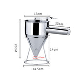 Maxbell Batter Funnel Dispenser with Stand 1200ml for Pancake Fish Ball 17mm Hole