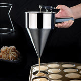 Maxbell Batter Funnel Dispenser with Stand 1200ml for Pancake Fish Ball 17mm Hole
