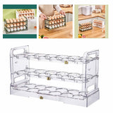 Maxbell Multi Layer Egg Storage Box Stackable Large Capacity for Fridge Household Transparent