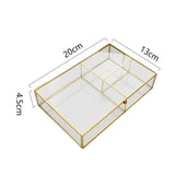 Maxbell Glass Display Box Treasure Trinket Storage Box for Dresser Bathroom Watch S