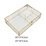 Maxbell Glass Display Box Treasure Trinket Storage Box for Dresser Bathroom Watch S