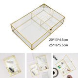 Maxbell Glass Display Box Treasure Trinket Storage Box for Dresser Bathroom Watch S