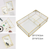 Maxbell Glass Display Box Treasure Trinket Storage Box for Dresser Bathroom Watch S